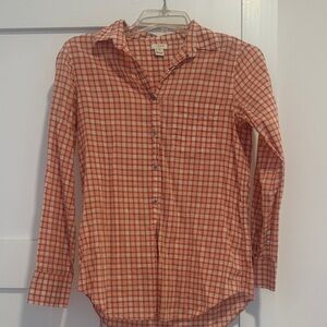 J. Crew Orange Plaid Women's Top